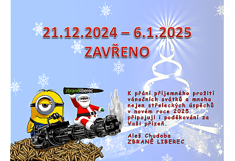 21.12.2024 - 6.1.2025 - ZAVŘENO